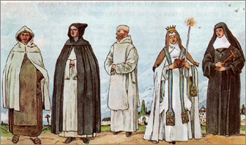 Средние века. Монашеские и рыцарские ордена. Члены монашеских орденов.